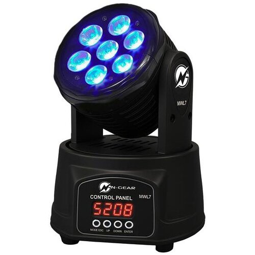 N-gear Moving Head Light, DMX in-out, pokretna glava s 7 RGB LED dioda Cene