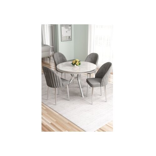 Hanah home trpezarijski set, 5 dijelova, siva Cijene