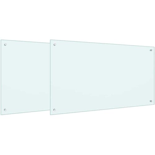  Kuhinjski zid 2 pcs Bijelo 100 x 60 cm Staklo otporno na udarce Slike