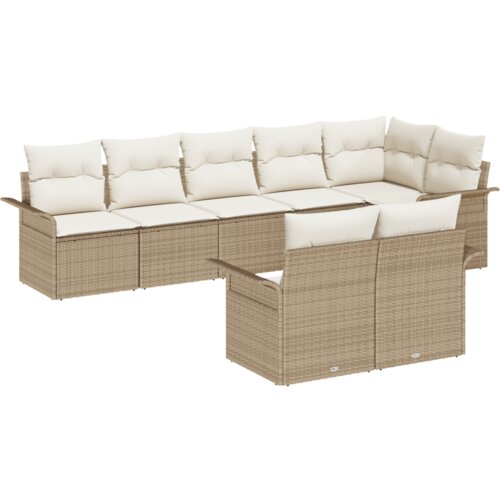 vidaXL Set od 8 komada vrtnih sofa s jastučićima u bež poliratan Cijene