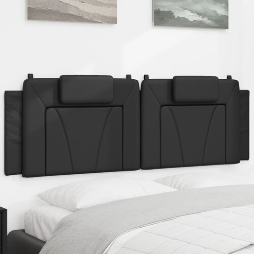 VidaXL Jastuk za uzglavlje crni 160 cm od umjetne kože Slike