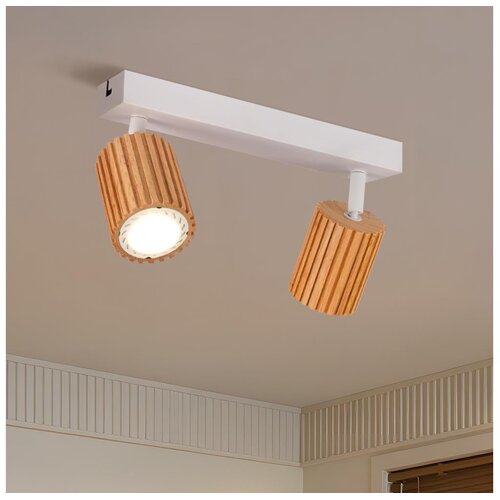  Brilagi - Stropno spot svetlo MODERN WOOD 2xGU10/8W/230V drvo/bela Cene