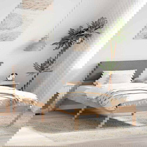 vidaXL Okvir kreveta Smeđa i taupe 100 x 200 cm Masivna borovina Cijene