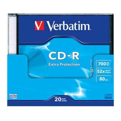 Verbatim CD-R 700MB 52X SLIM CASE 43347 43348 disk Slike