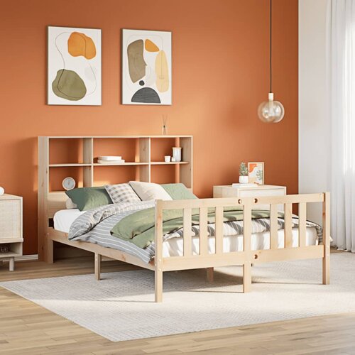 vidaXL Krevet s regalom za knjige bez madraca 120x200 cm od borovine Cijene