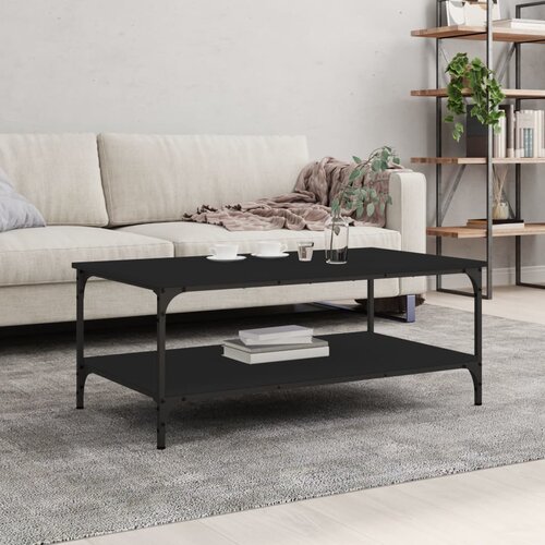 The Living Store Klubska mizica črna 100x55x40 cm inženirski les - Klubska Mizica, (21573524) Cene