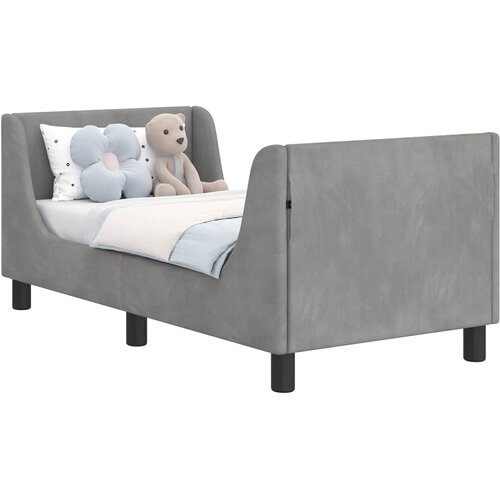  Okvir kreveta za malu djecu s naslonom Svjetlosiva 70 x 140 cm Slike