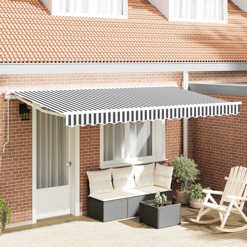 VidaXL Retraktilna tenda Antracitna in bela 400x200 cm Slike