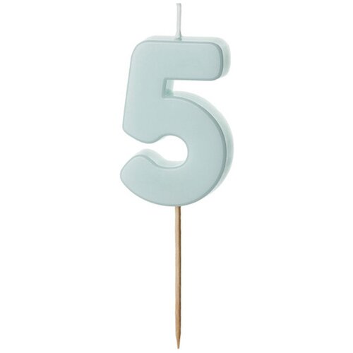 PARTY DECO svečka za rojstni dan številka 5, svetlo modra, velikost 5,5 cm Cene