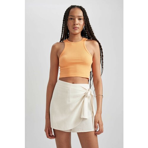 Defacto Fitted Halter Collar Ribbed Camisole Crop Top Slike