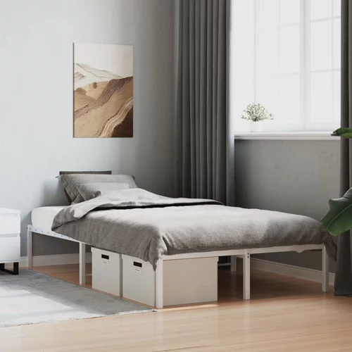 vidaXL Metalni okvir za krevet bijeli 120 x 200 cm