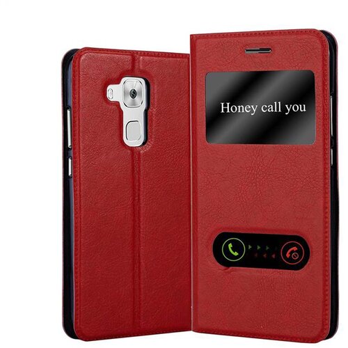 Cadorabo Ohišje, združljivo z Huawei NOVA PLUS v žafranovo rdeča - Zaščitni ovitek z magnetnim zapiranjem, stoječo funkcijo in 2 okencema za gledanje, (20558505) Cene