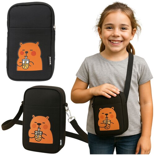  Capybara Shoulder Bag Adjustable Strap Black 20 x 14.5 cm Slike