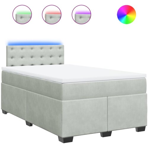 Maison Chic Box spring postelja - Vzmetna postelja z vzmetnico svetlo siva 120x200 cm žamet SL23194, (21891402) Cene