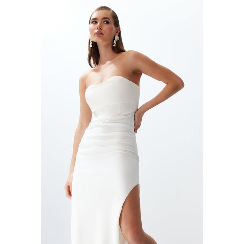 Trendyol Bridal White Body-Fitting Corset Detailed Woven Wedding/Wedding Long Evening Evening Dress Cijene