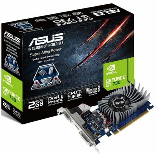 Asus GT730-2GD5-BRK, GeForce GT 730, 2GB/64bit DDR5, VGA/DVI/HDMI, Asus cooling grafička kartica Slike