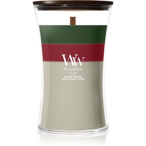 WoodWick Trilogy Holiday Garland di&scaron;eča sveča z lesenim stenjem 610 g Cene