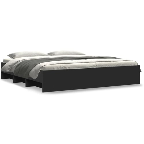 VidaXL Okvir za krevet crni 180 x 200 cm konstruirano drvo Slike