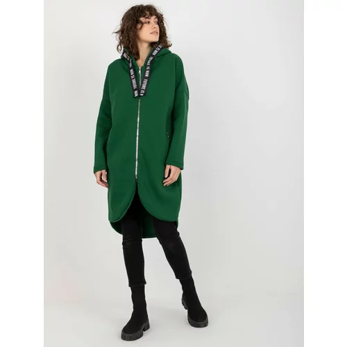 Fashion Hunters Women's Long Zippered Hoodie - Green