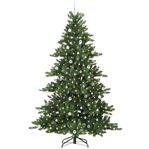 VidaXL Umjetno božićno drvce s nogom with LEDs s stalakom 240cm PVC Slike