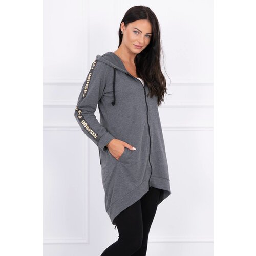 Kesi Zip-up sweatshirt in graphite melange back Slike
