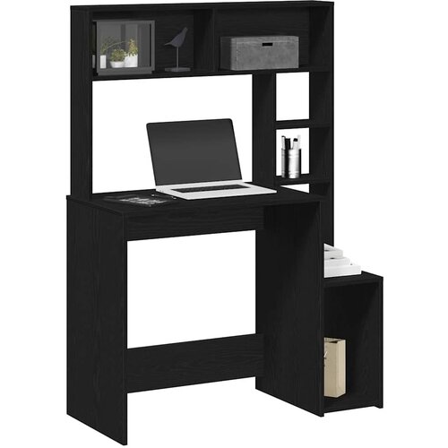  Radni stol s policama crni 100x45x140 cm konstruirano drvo Cene