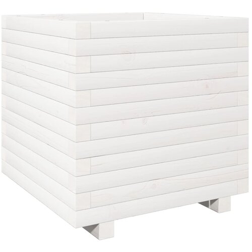 Maison Chic Vrtno cvetlično korito - Cvetlični Lonec belo 50x50x49,5 cm trdna borovina, (21788890) Cene