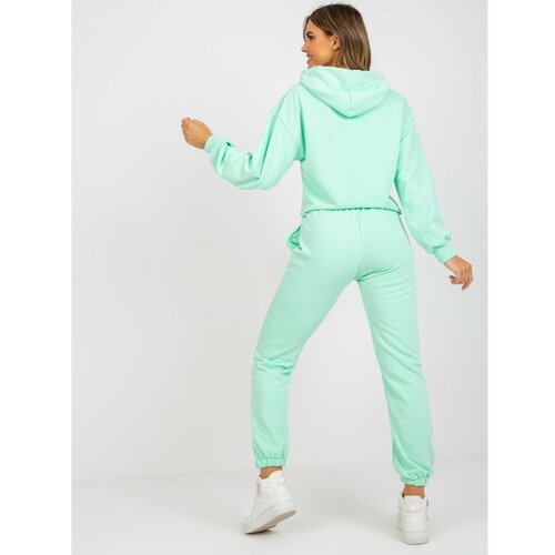 Fashion Hunters Light green tracksuit set with a hoodie Cene