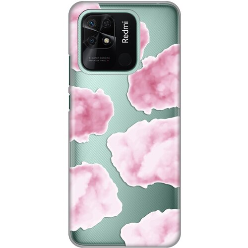 maska silikonska print skin za xiaomi redmi 10C pink clouds Slike