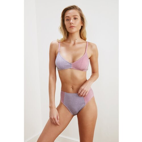 Trendyol Lilac Color Block Bikini Bottoms Slike