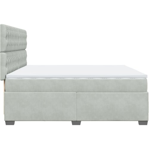  Krevet s oprugama i madracem svjetlosivi 200x200 cm bar&amp;scaron;unasti Slike