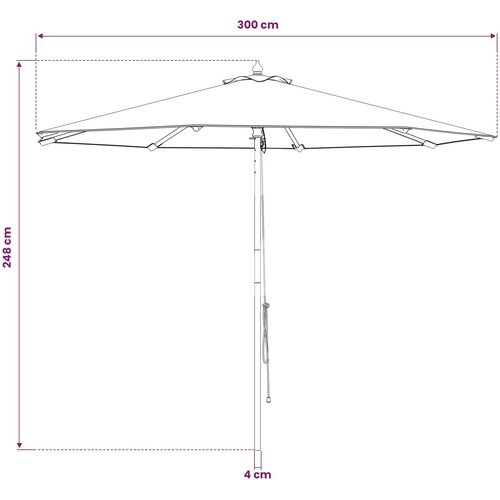  Vrtni suncobran &amp;Oslash; 300 x 248 cm Čvrsto drvo eukaliptusa Antracit Slike