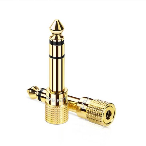 Ugreen 20503 adapter za spremembo tipa priključka kabla 6.35mm 3.5mm Zlato Slike