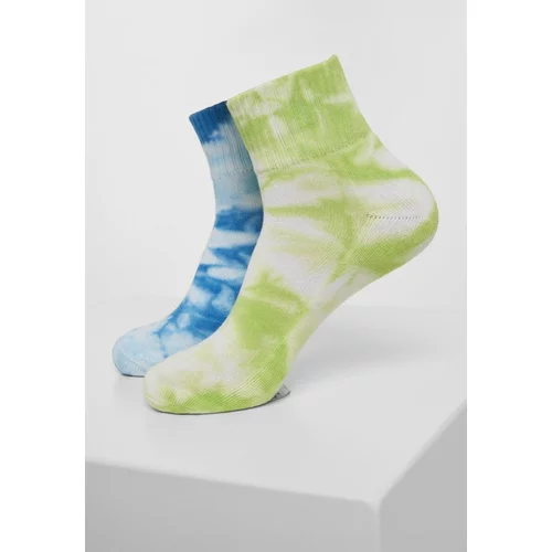 Urban Classics Tie Dye Socks Short 2-Pack Green/blue