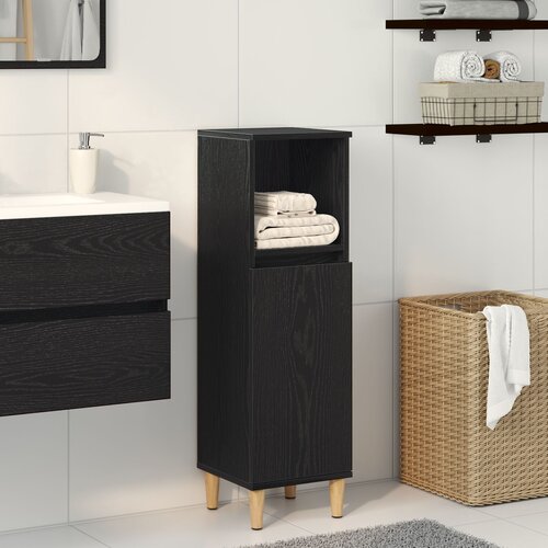 VidaXL ormar za kupaonicu Crni hrast Konstrukcija drvo 30x30x100 cm Slike