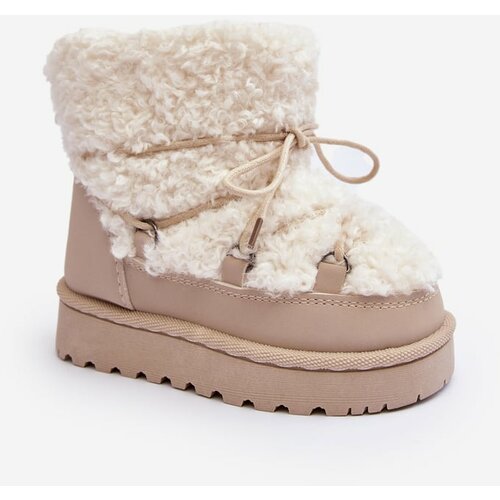 Kesi Warm children's snow boots, beige, Asija Slike