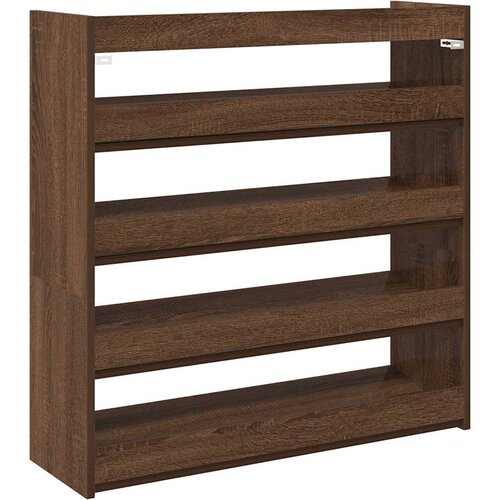 Maison Chic Regal za čevlje - Polica za čevlje rjav hrast 80x25x81 cm inženirski les, (21778326) Slike
