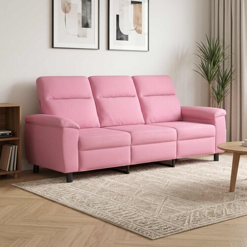 SOFA kavč trosed z okrasnimi blazinami, blago, roza, 214x90x95 cm Cene