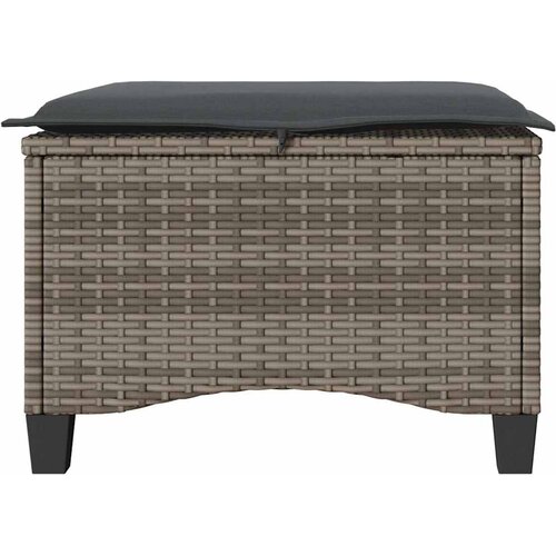  Vrtni tabure s jastucima 2 kom sivi 55x55x36 cm poliratan Slike