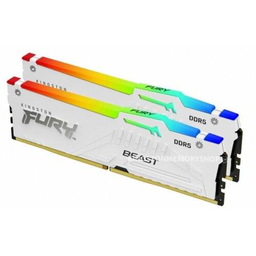 RAM DIMM DDR5 32GB (2x16GB kit) 6800MT/s KF568C34BWEAK2-32 FURY Beast White RGB EXPO Slike