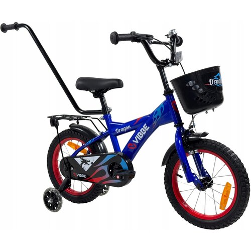  Dječji bicikl Vibbe dragon BMX 14 inča s vodilicom i bočnim kotačima YM-CB-23 - plavi Cijene