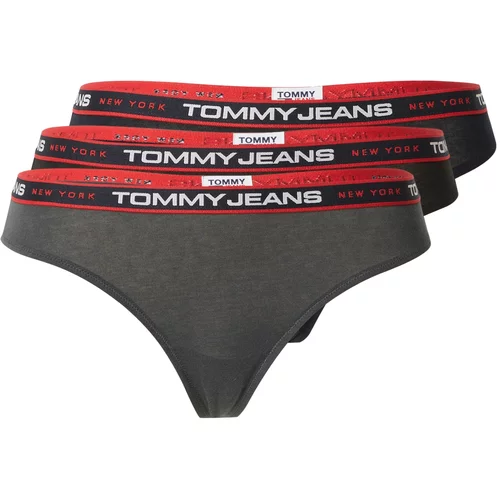 Tommy Jeans Tanga gaćice mornarsko plava / siva / crvena / crna