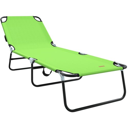 VidaXL Sklopiva ležaljka za sunce Prijenosna Zelena 600D Oxford tkanina Slike