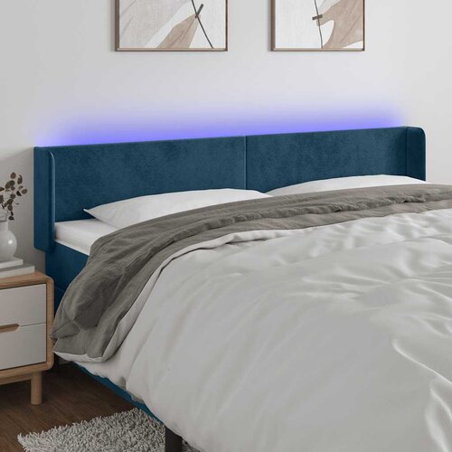  LED uzglavlje tamnoplavo 183x16x78/88 cm baršunasto Cene