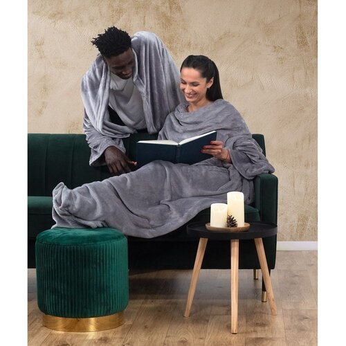 DecoKing Deka s rukavima Lazy 150x180 cm, grafitna Slike