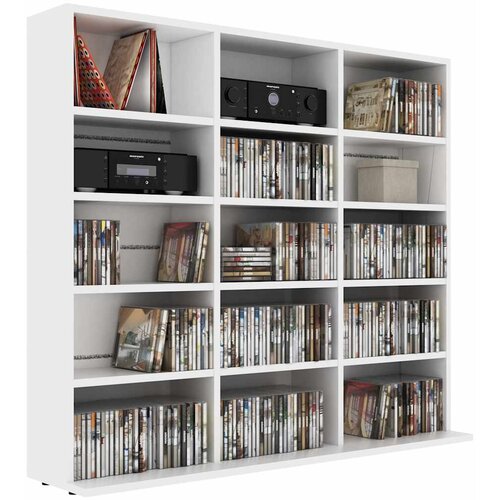  za CD-ove bijeli 100 x 23 x 89,5 cm konstruirano drvo Slike