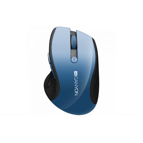 Canyon MW-01 2.4GHz wireless mouse with 6 buttons, optical tracking - blue LED, DPI 1000/1200/1600, Blue Gray pearl glossy, 113x71x39.5mm, 0.07kg Cene