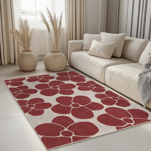 Mila Home Rdeča pralna preproga 60x100 cm Red Meadow &amp;ndash; Slike