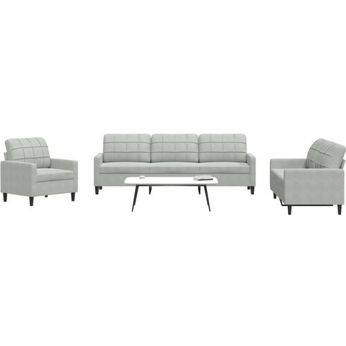  4-dijelni set sofa s jastucima svjetlosivi bar&scaron;unasti Cijene