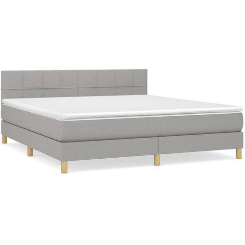 Maison Chic Box spring postelja - Vzmetna postelja z vzmetnico svetlo siva 160x200 cm žamet SL19184, (21894012) Cene